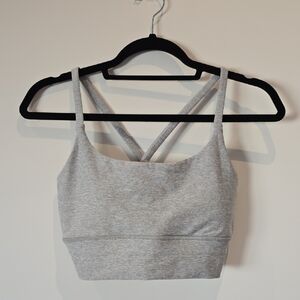 Vuori Heather Gray Scoop Bralette with Crossback Straps